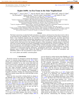 Kepler-1649B: an Exo-Venus in the Solar Neighborhood