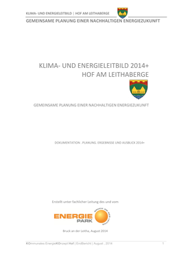 Klima- Und Energieleitbild 2014+ Hof Am Leithaberge