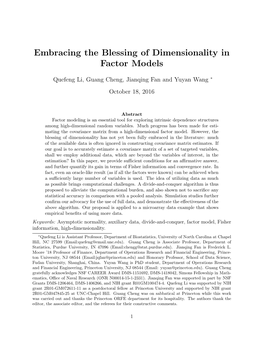 Embracing the Blessing of Dimensionality in Factor Models