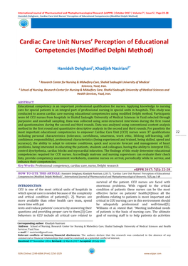 Cardiac Care Unit Nurses' Perception of Educational Competencies