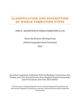 Classification and Description of World Formation Types