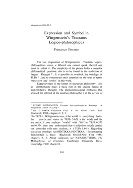 Expression and Symbol in Wittgenstein's Tractatus Logico