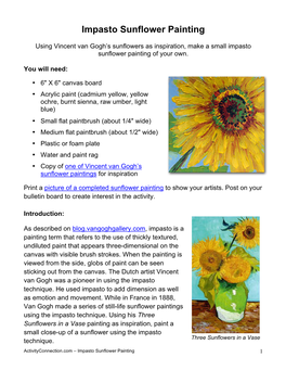 Impasto Sunflower Painting