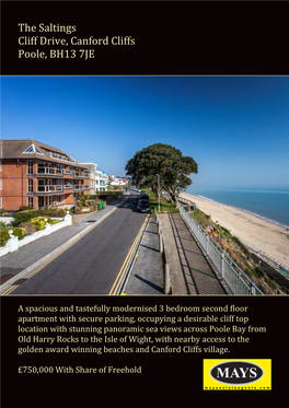 The Saltings Cliff Drive, Canford Cliffs Poole, BH13