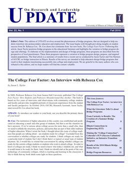 The College Fear Factor: an Interview with Rebecca Cox by Jason L