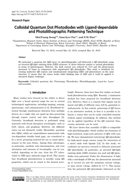 Colloidal Quantum Dot Photodiodes with Ligand-Dependable and Photolithographic Patterning Technique