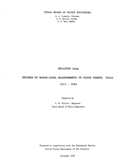 Records of Water-Level Measurements in Floyd County, Texas