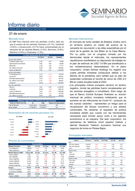 Informe Diario Informe Diario Presentado Por Seminario SAB 21 De Enero