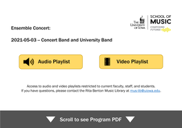 Concert Band and University Band