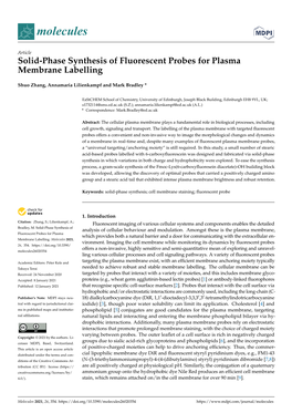 Solid-Phase Synthesis of Fluorescent Probes for Plasma Membrane Labelling