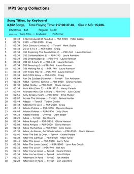 MP3 Song Collections