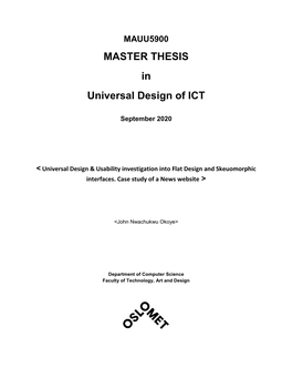 MASTER THESIS in Universal Design of ICT