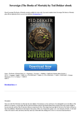 Sovereign (The Books of Mortals) by Ted Dekker Ebook