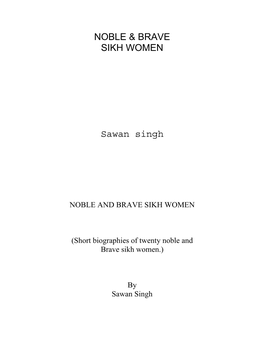 Noble and Brave Sikh Women