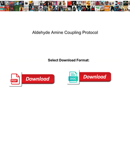 Aldehyde Amine Coupling Protocol