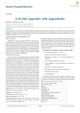 Left Side Appendix with Appendicitis