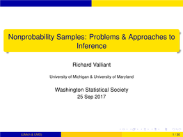 Nonprobability Samples: Problems & Approaches to Inference