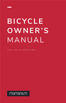 Bicycle Owner's Manual