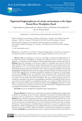 Pigmented Euglenophyceae of a Lentic Environment at the Upper