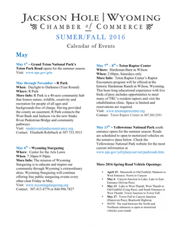 4.29.16 Summer 2016 Calendar