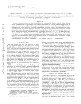 A Serendipitous All Sky Survey for Bright Objects in the Outer Solar System