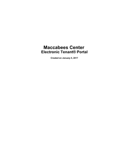 Maccabees Center Electronic Tenant® Portal