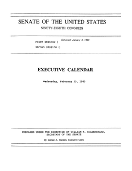 Senate of the United States Ninety-Eighth Congress