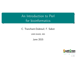 An Introduction to Perl for Bioinformatics