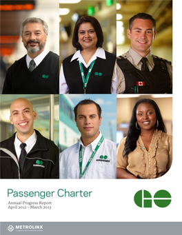 Passenger Charter Annual Progress Report April 2012 – March 2013 Letter from Gary Mcneil