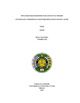 Studi Kasus: Mesjid Raya Baiturrahman Kota Banda Aceh