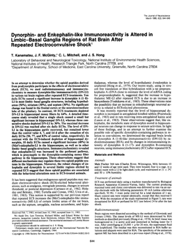 Dynorphin- and Enkephalin-Like Lmmunoreactivity Is Altered in Limbic-Basal Ganglia Regions of Rat Brain After Repeated Electroconvulsive Shock’