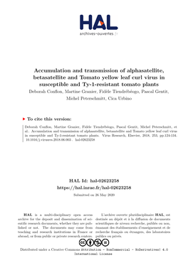 Accumulation and Transmission of Alphasatellite, Betasatellite And
