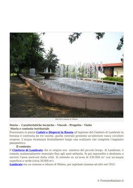 Fontana Al Cimitero Di Lambrate