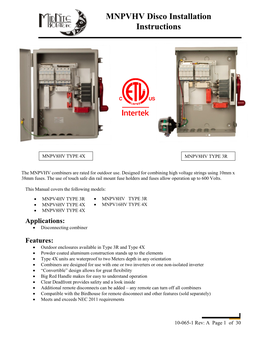 MNPVHV Disco Manual