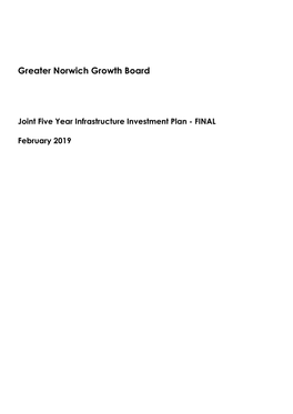 Joint Five Year Infrastructure Investment Plan - FINAL