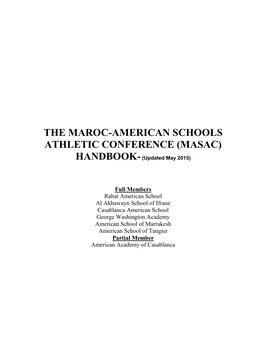 MASAC) HANDBOOK- (Updated May 2015)