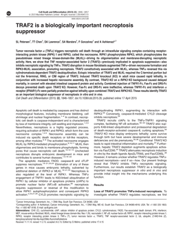 TRAF2 Is a Biologically Important Necroptosis Suppressor