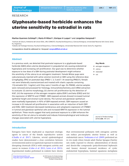 Glyphosate-Based Herbicide Enhances the Uterine Sensitivity to Estradiol in Rats