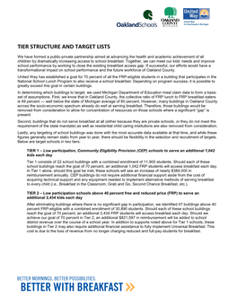 Oakland County Tier Structure & Targeting Lists