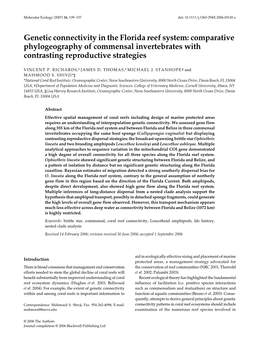 Genetic Connectivity in the Florida Reef System