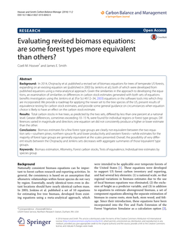 Evaluating Revised Biomass Equations: Are Some Forest Types More Equivalent Than Others? Coeli M