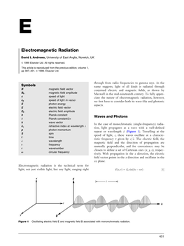 Electromagnetic Radiation