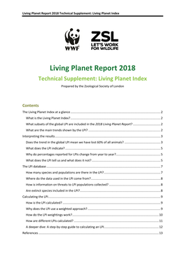 Living Planet Report 2018 Technical Supplement: Living Planet Index