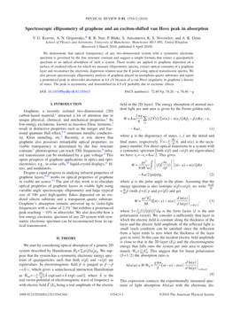 Spectroscopic Ellipsometry of Graphene and an Exciton-Shifted Van Hove Peak in Absorption