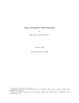 Linear Stochastic Fluid Networks