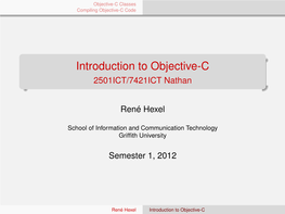 Introduction to Objective-C 2501ICT/7421ICT Nathan