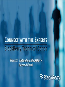 Track 3: Extending Blackberry Beyond Email Extending Web-Based Applications with the Blackberry Browser Agenda