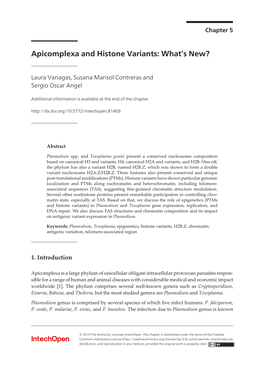 Apicomplexa and Histone Variants: What's New?