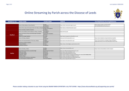 Online Streaming by Parish Across the Diocese of Leeds