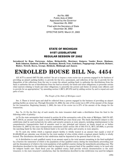 ENROLLED HOUSE BILL No. 4454